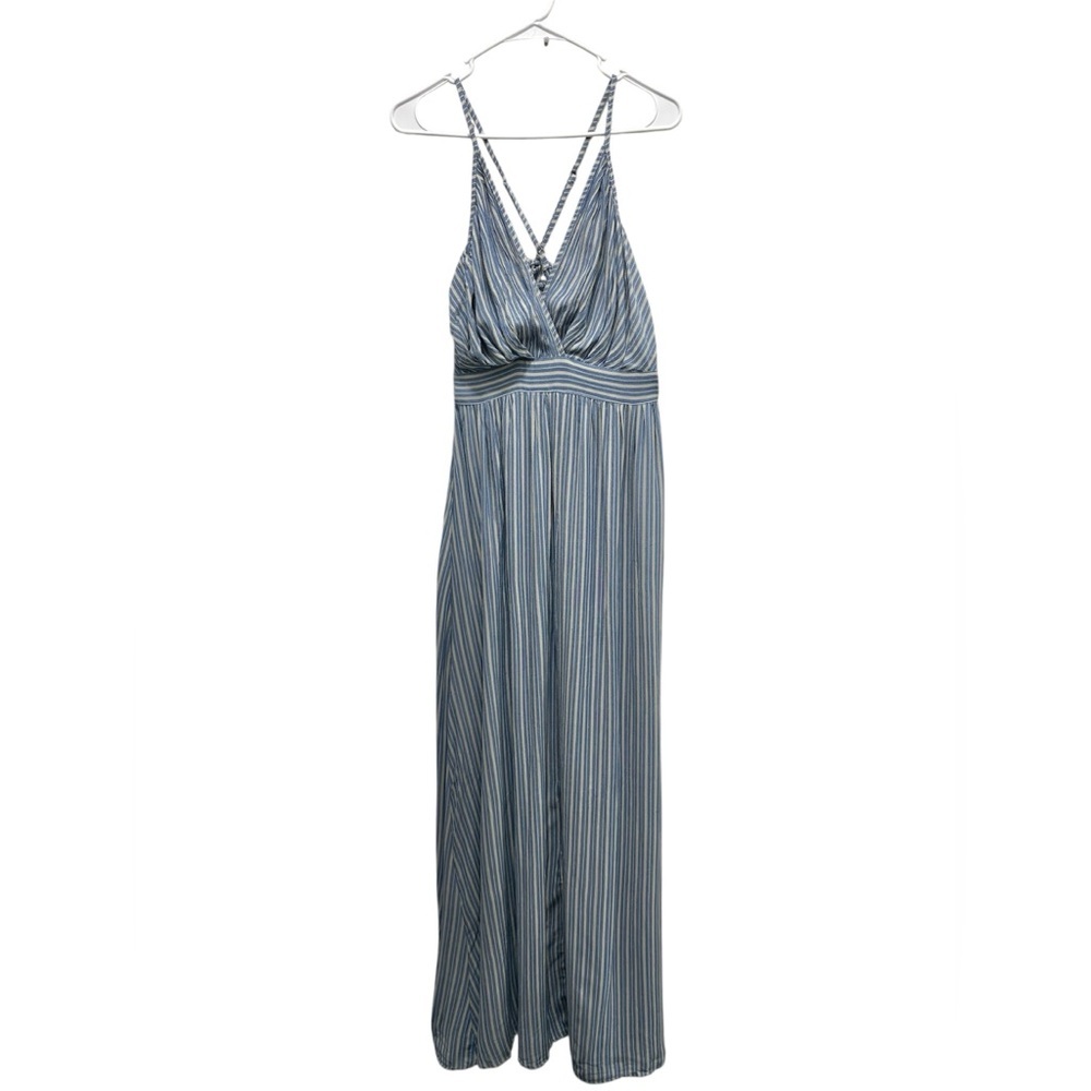 Angie Blue and White Striped Maxi Dress Size M